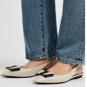 Yves Saint Laurent Anais leather slingback flats